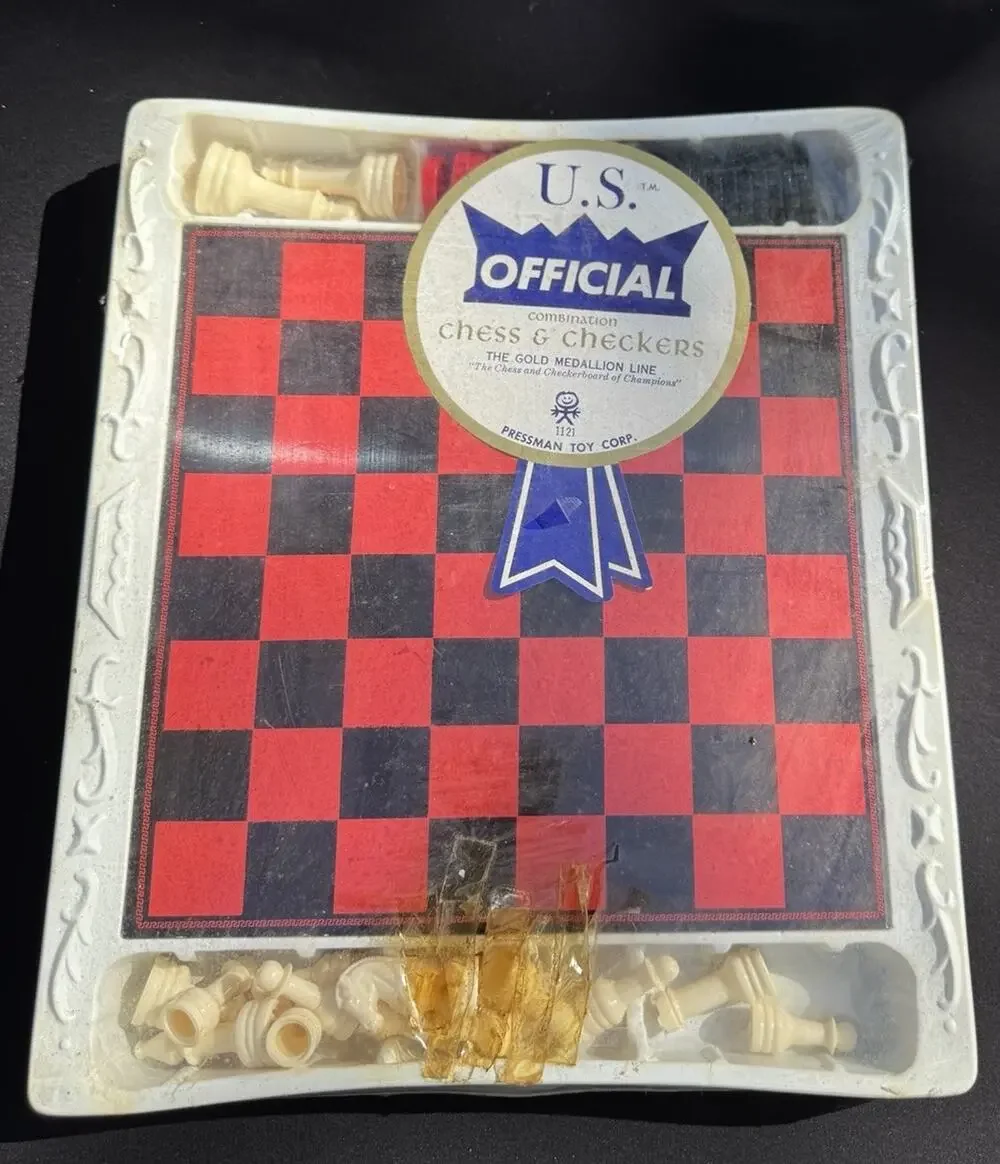 Vintage Pressman Toy Corp Checkers Chess Game New Sealed!